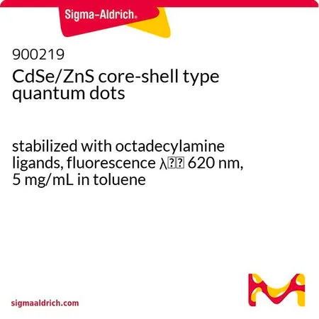 Sigma-Aldrich CdSe/ZnS 核壳型量子点,用十八胺配体稳定,荧光λem 620 nm,5 mg/mL甲苯溶液