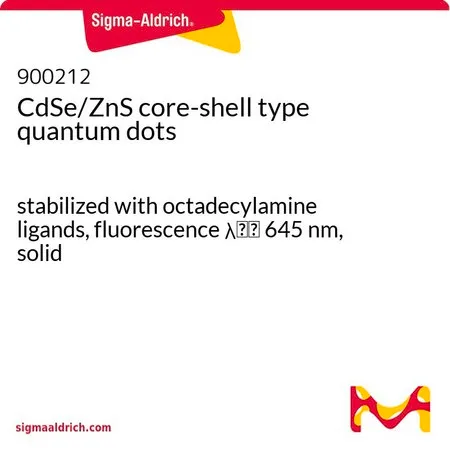 Sigma-Aldrich CdSe/ZnS 核壳型量子点，用十八胺配体稳定，荧光λem 645 nm，固体