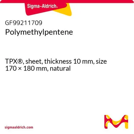 Sigma-Aldrich Polymethylpentene，TPX®，板材，厚度10 mm，尺寸170 × 180 mm，天然色