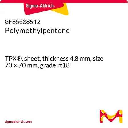 Sigma-Aldrich Polymethylpentene，TPX®，板材，厚度4.8 mm，尺寸70 × 70 mm，等级rt18