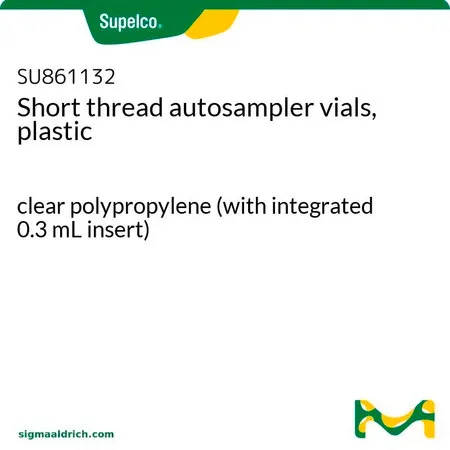 默克Supelco 塑料短螺纹自动进样器样品瓶，透明聚丙烯（带有集成的0.3 mL插入物）