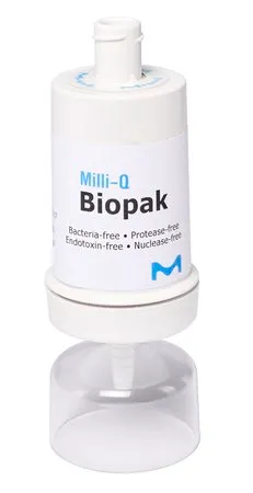 默克密理博Milli-Q Biopak 纯化柱，在Milli-Q® IQ/IX/EQ系统的分配点，超滤器可从纯水和超纯水中去除细菌、热原、核酸酶和蛋白酶。