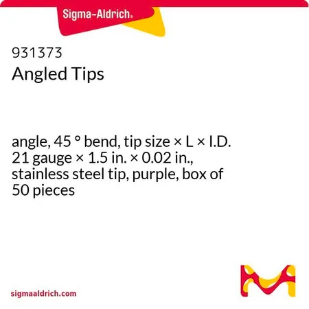 Sigma-Aldrich Angled Tips，角度，45 °弯曲，头端尺寸×长×内径21号× 1.5 in. × 0.02 in.，不锈钢头端，紫色，50件装盒