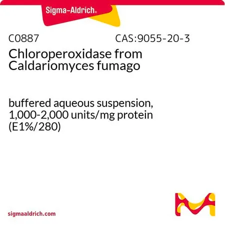Sigma-Aldrich 氯过氧化物酶 来源于Caldariomyces fumago,缓冲水性混悬液,1,000 - 2,000单位/mg蛋白(E1%/280)