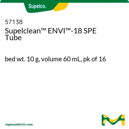 默克Supelco Supelclean™ ENVI™-18 SPE 小柱，床重10 g，体积60 mL，pk为16
