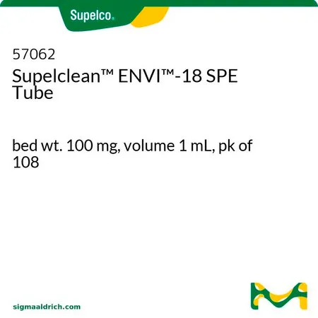 默克Supelco Supelclean™ ENVI™-18 SPE 小柱，床重100 mg，体积1 mL，pk为108