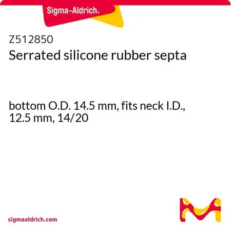 Sigma-Aldrich Serrated silicone rubber septa，底部外径14.5 mm，适合颈部内径12.5 mm，ST/NS：14/20