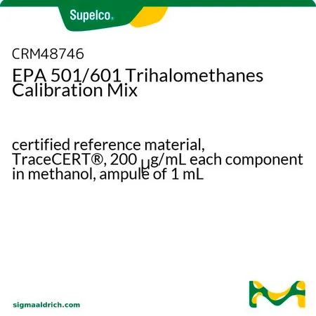 默克Supelco EPA 501/601三卤甲烷校准混标 CRM,经认证的参比物质,TraceCERT®,甲醇中的每种组分200 μ g/mL,1 mL安瓿