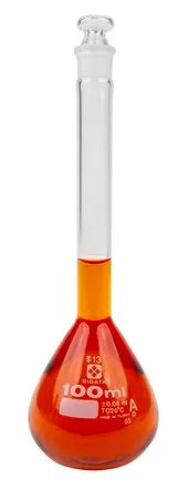 Sigma-Aldrich Volumetric Flask with Taper Glass Stopper,A级,透明,硼硅酸盐玻璃,容量100 mL