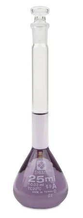 Sigma-Aldrich Volumetric Flask with Taper Glass Stopper,A级,透明,硼硅酸盐玻璃,容量25 mL
