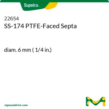 默克Supelco SS-174 PTFE 表面隔垫，直径6 mm（1/4 in.），每包100个