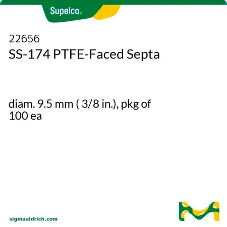 默克Supelco SS-174 PTFE 表面隔垫，直径9.5 mm（3/8 in.），每包100个