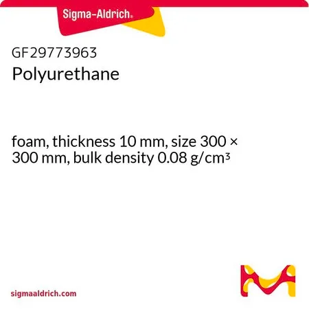 Sigma-Aldrich 聚氨酯，泡沫，厚度10 mm，尺寸300 × 300 mm，体积密度0.08 g/cm³