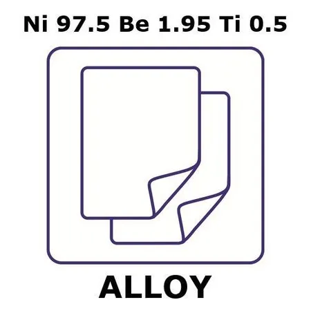 Sigma-Aldrich Nickel-beryllium-titanium alloy, Ni97.5Be1.95Ti0.5，铝箔，50 x 50 mm，0.01 mm厚，不透光（lt）