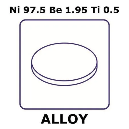 Sigma-Aldrich Nickel-beryllium-titanium alloy, Ni97.5Be1.95Ti0.5，箔，50 mm圆盘，0.2 mm厚