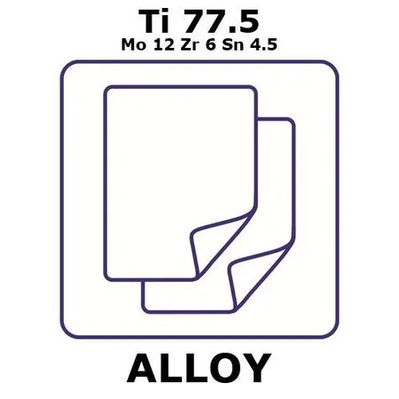 Sigma-Aldrich Titanium alloy beta 3, Ti77.5Mo12Zr6Sn4.5，箔，150 x 150 mm，0.42 mm厚，退火，可沉淀硬化
