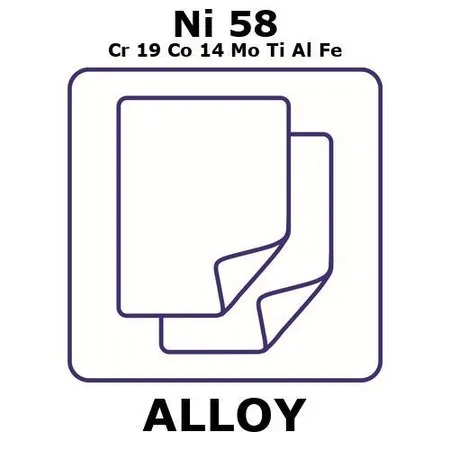 Sigma-Aldrich Waspaloy - heat resisting alloy, Ni58Cr19Co14MoTiAlFe，箔，25 x 25 mm，0.25 mm厚，退火