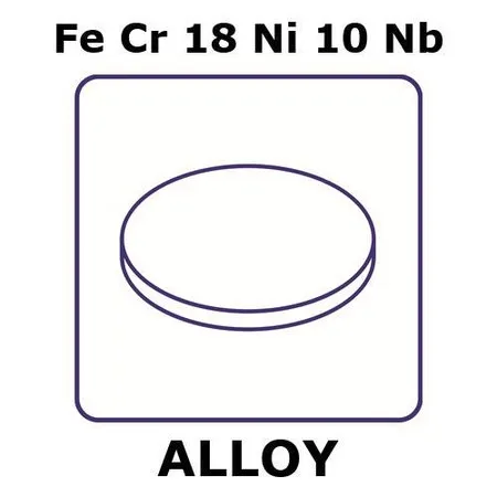Sigma-Aldrich Stainless Steel - AISI 347 alloy, FeCr18Ni10Nb，箔，25 mm圆盘，0.1 mm厚，退火