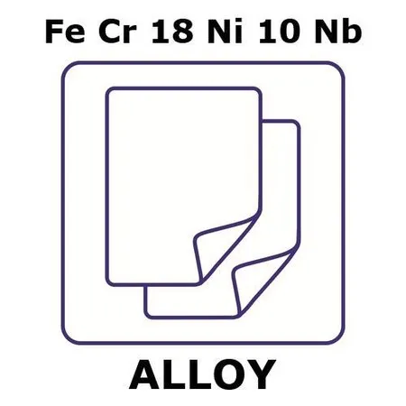 Sigma-Aldrich Stainless Steel - AISI 347 alloy, FeCr18Ni10Nb，箔，300 x 300 mm，0.1 mm厚，退火