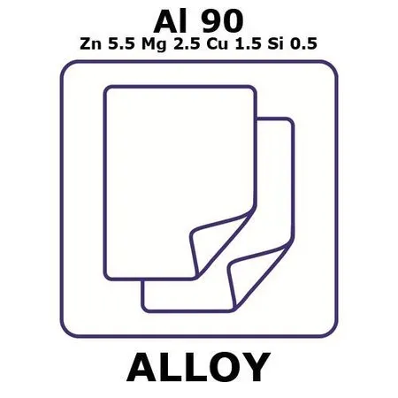 Sigma-Aldrich 铝合金 7075，Al90Zn5.5Mg2.5Cu1.5Si0.5，铝箔，Al 90%/Zn 5.5%/Mg 2.5%/Cu 1.5%/Si 0.5%，厚度2.5 mm，尺寸300 × 300 mm，回火t6