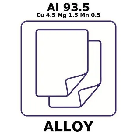 Sigma-Aldrich Aluminium alloy 2024，铝箔，Al 93.5%/Cu 4.5%/Mg 1.5%/Mn 0.5%，厚度2.5 mm，尺寸300 × 300 mm，回火t3