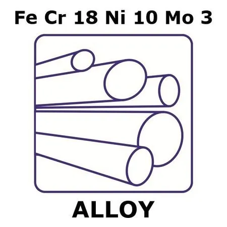 Sigma-Aldrich Stainless steel - AISI 316，棒，Fe/Cr 18%/Ni 10%/Mo 3%，直径10.0 mm，长度100 mm，拉拔回火