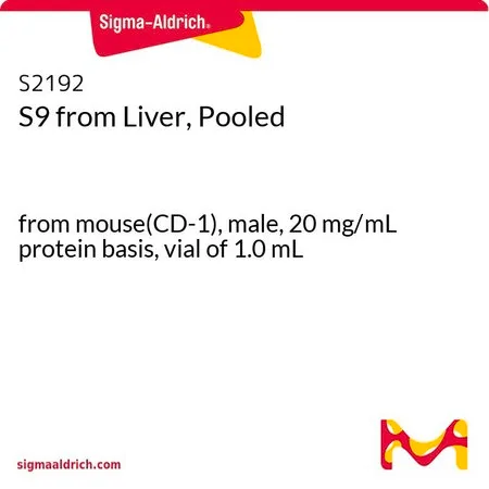 Sigma-Aldrich S9 from Liver, Pooled,来自小鼠(CD-1),雄性,20 mg/mL蛋白质,1.0 mL小瓶