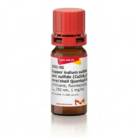 Sigma-Aldrich Copper indium sulfide zinc sulfide (CuInS2/ZnS) core/shell Quantum Dots,溶于甲苯中,荧光λ em 750 nm,1 mg/mL