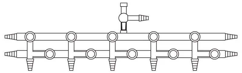 Sigma-Aldrich Aldrich® dual bank manifold with high-vacuum PTFE valves，带真空计端口的歧管，位置，5