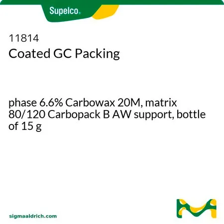 默克Supelco 气相色谱涂层填料,相6.6% Carbowax 20 M,基质80/120 Carbopack B AW载体,15 g瓶