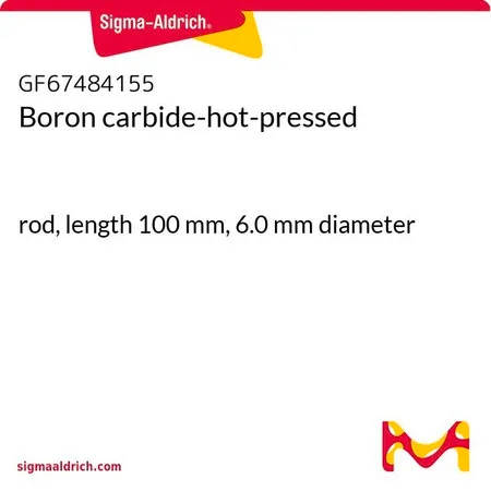 Sigma-Aldrich Boron carbide-hot-pressed，棒，长100 mm，直径6.0 mm