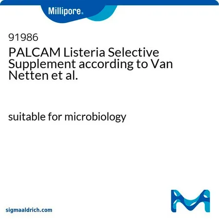 默克密理博 按照 Van Netten 等人的方法的 PALCAM 李斯特菌选择性添加剂。，适用于微生物学