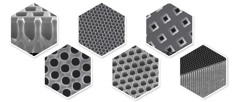 Sigma-Aldrich MakroPor, silicon membrane，厚度50 μm，孔径1 μm，孔径1.5 μm（孔间距），尺寸20 mm × 20 mm，1件装