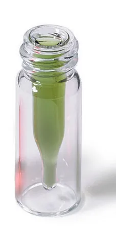 默克Supelco 12×32mm 螺纹样品瓶，限定容量步进式样品瓶，体积0.25 mL，透明玻璃小瓶，阶梯形小瓶，大开口（带玻璃插件），100个包装
