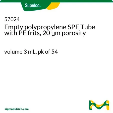 默克Supelco 带 PE 筛板的聚丙烯固相萃取空管，20μm 孔隙度，体积3 mL，pk = 54