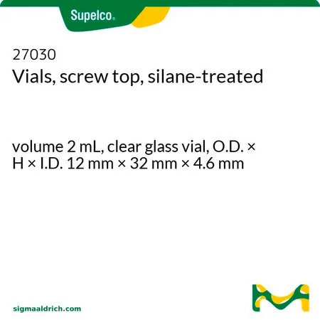 默克Supelco 经硅烷化处理螺纹口样品瓶，体积2 mL，透明玻璃小瓶，外径×高×内径12 mm × 32 mm × 4.6 mm