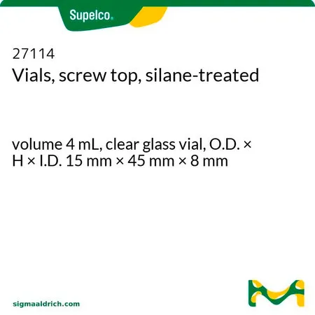 默克Supelco 经硅烷化处理螺纹口样品瓶，体积4 mL，透明玻璃小瓶，外径×高×内径15 mm × 45 mm × 8 mm